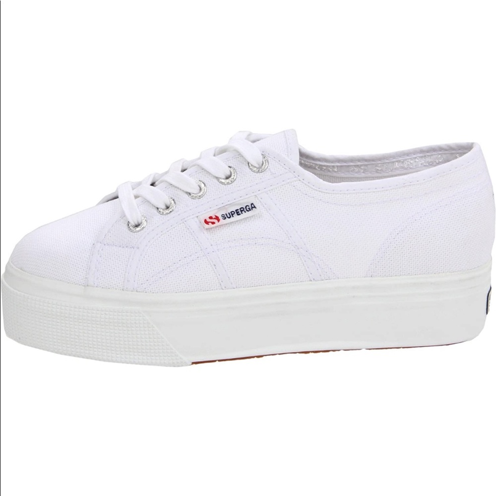 Superga unisex lowtop Platform Fashion Sneaker, White, 7.5 US